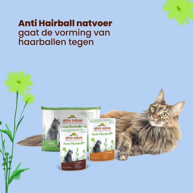 Almo Nature Anti Hairball Natvoer Kat - Zakjes - 30 x 70g