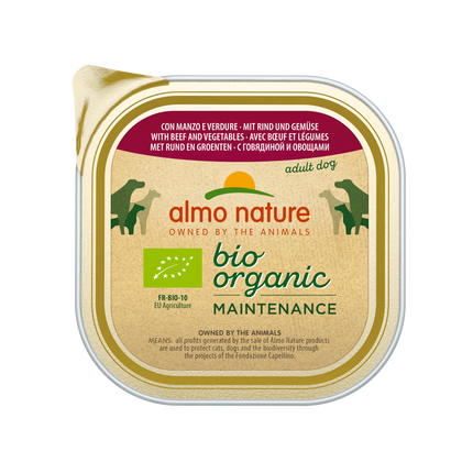 Almo Nature Bio Organic Natvoer Hond - Maintenance - Kuipje - 9 x 300g