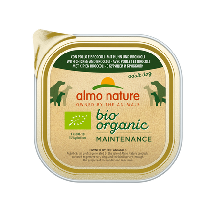 Almo Nature Bio Organic Natvoer Hond - Maintenance - Kuipje - 9 x 300g