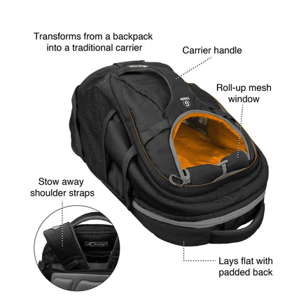 G-Train Dog Carrier Backpack Black