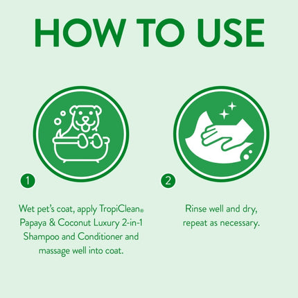 TropiClean Luxe 2 in 1 Shampoo & Conditioner - 355ml